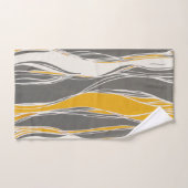 エレガント，波モダン，線，薄い灰色，黄色 バスタオルセット (ハンドタオル)