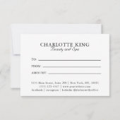 エレガント，波，サロン，ギフト券 (裏面)