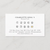 エレガント，波，サロン,ロイヤリティ 名刺 (裏面)