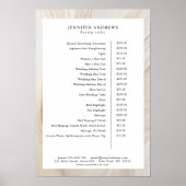 エレガント，波，サロン，価格表ポスター ポスター (正面)