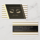 エレガント 洗練された スタイリッシュ,ストライプ,つけまつげ 名刺 (正面/裏面)