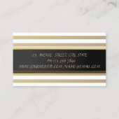 エレガント 洗練された スタイリッシュ,ストライプ,つけまつげ 名刺 (裏面)