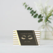 エレガント 洗練された スタイリッシュ,ストライプ,つけまつげ 名刺 (スタンド正面)