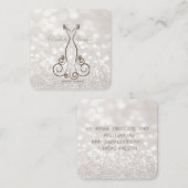 エレガント 洗練された モダンな グリッター ボケ ドレス スクエア名刺 (正面/裏面)