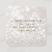 エレガント 洗練された モダンな グリッター ボケ ドレス スクエア名刺 (裏面)