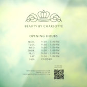 エレガント、王室の業務、営業時間、QRコード ウィンドウサイン (シート3)