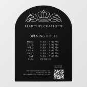 エレガント、王室の業務、営業時間、QRコード ウィンドウサイン (シート)