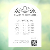 エレガント、王室の業務、営業時間、QRコード ウィンドウサイン (シート3)