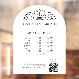 エレガント、王室の業務、営業時間、QRコード ウィンドウサイン