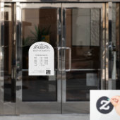 エレガント、王室の業務、営業時間、QRコード ウィンドウサイン (オフィスドア)