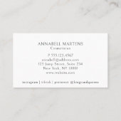 エレガント,王室の,サロン,赤面ピンク 名刺 (裏面)