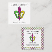 エレガント(紋章の)フラ・ダ・リデザイン スクエア名刺 (正面/裏面)