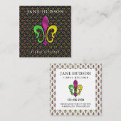 エレガント（紋章の）フラ・ダ・リデザイン スクエア名刺 (正面/裏面)