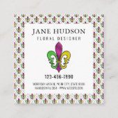 エレガント（紋章の）フラ・ダ・リデザイン スクエア名刺 (裏面)