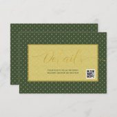 エレガント(紋章の)フラ・ダ・リ結婚のゲスト詳細QRコード エンクロージャーカード (正面/裏面)