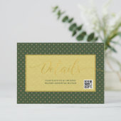 エレガント(紋章の)フラ・ダ・リ結婚のゲスト詳細QRコード エンクロージャーカード (スタンド正面)