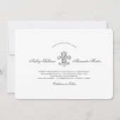 エレガント（紋章の）フラ・ダ・リ結婚コンボ2 招待状 (正面)
