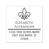 エレガント（紋章の）フラ・ダ・リ10フローラ名フランスのアドレス セルフインキングスタンプ (デザイン)