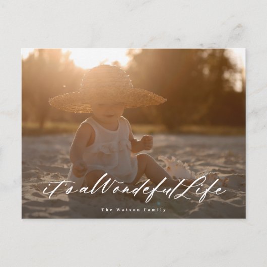 エレガント | 素晴らしい人生だ | クリスマスフォト シーズンポストカード (正面)