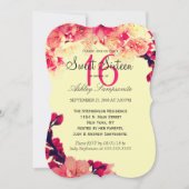 エレガント& 素朴さくらんぼの花がヴィンテージ黄 招待状 (正面)