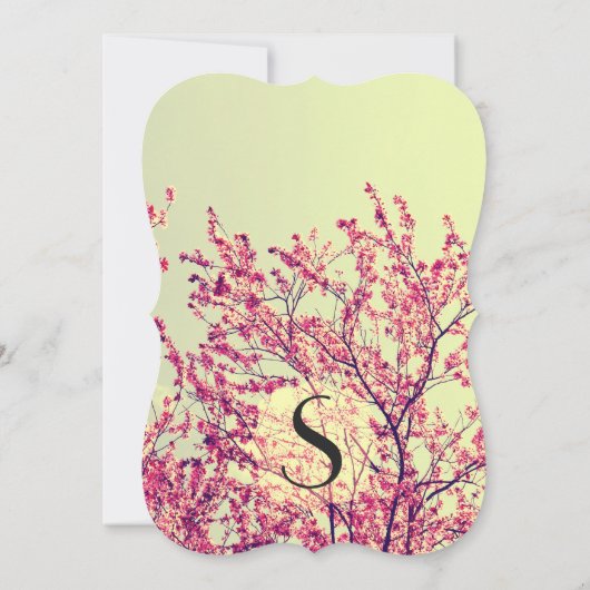 エレガント& 素朴さくらんぼの花がヴィンテージ黄 招待状 (裏面)