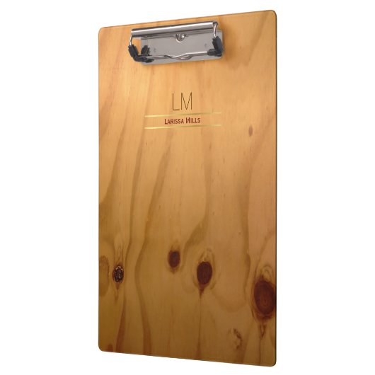 エレガント&素朴な木のテクスチパーソナライズされたャ クリップボード (左)