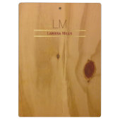エレガント&素朴な木のテクスチパーソナライズされたャ クリップボード (裏面)