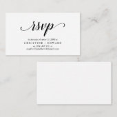 エレガント、素朴ブラックスクリプト、RSVP応答 エンクロージャーカード (正面/裏面)