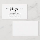 エレガント、素朴ブラックスクリプト、RSVP応答、返信 エンクロージャーカード (正面/裏面)