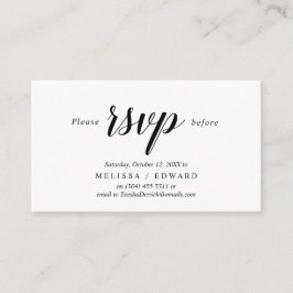 エレガント、素朴ブラックスクリプト、RSVP応答、返信 エンクロージャーカード