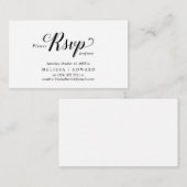 エレガント、素朴ブラックスクリプト、RSVP応答、返信 エンクロージャーカード (正面/裏面)