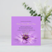 エレガント，紫かわいらしの花結婚式招待状 招待状 (スタンド正面)