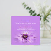 エレガント，紫かわいらしの花結婚式招待状 招待状 (スタンド正面)