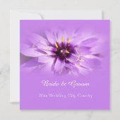 エレガント，紫かわいらしの花結婚式招待状 招待状 (裏面)