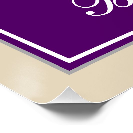 エレガント,紫,フェイク金ゴールド16番目の誕生日+名前 ポスター (コーナー)