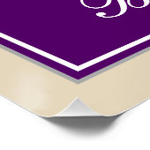 エレガント,紫,フェイク金ゴールド80番目の誕生日+名前 ポスター (コーナー)