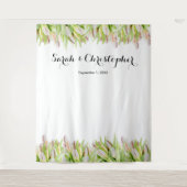 エレガント | 結婚の背景 | ピンクのチューリップ タペストリー (正面)