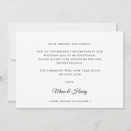 エレガント 結婚式の最新情報をもう一度試してみましょう 案内状 (裏面)