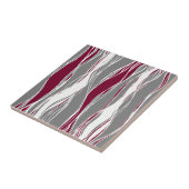 エレガント,線,波,淡い灰色,バーグディ タイル (側面)