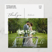 エレガント 美しいカリグラフィー  愛 ありがとう ウェディング ポストカード (正面/裏面)