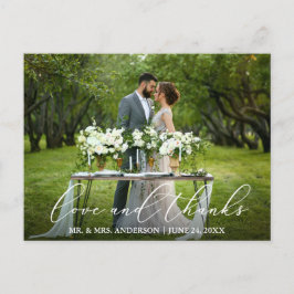 エレガント 美しいカリグラフィー  愛 ありがとう ウェディング ポストカード