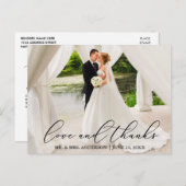 エレガント 美しいカリグラフィー 結婚式 愛 感謝 ポストカード (正面/裏面)
