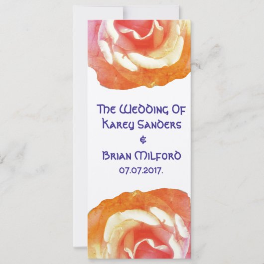 エレガント,美しいバラ結婚式招待状 招待状 (正面)