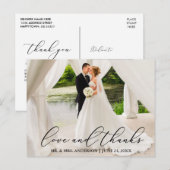 エレガント 美しい 筆記 結婚 愛に感謝 ポストカード (正面/裏面)