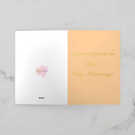 エレガント，聖母，箔挨拶カード 箔グリーティングカード (外側レイダウン)