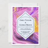 エレガント 芸術的な銀河 アブストラクト ファインアート ウェディング 招待状 (正面)