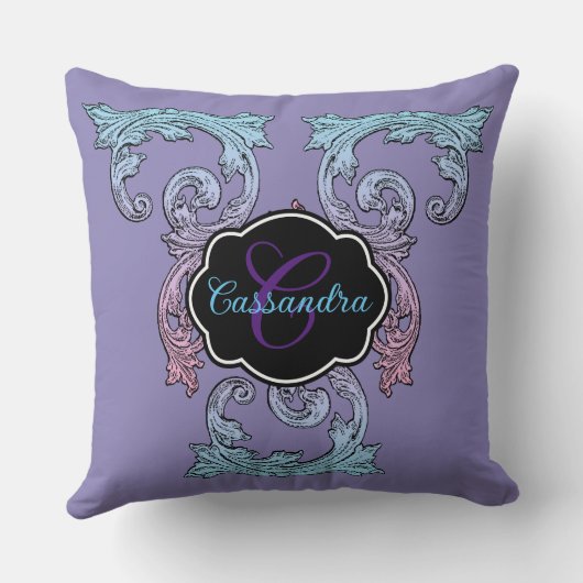 エレガント,華美パーソナライズされたヴィンテージビクトリアン クッション (裏面)