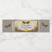 エレガント,華美金ゴールド蝶Sweet sixteen ペットボトルラベル (シングルラベル)