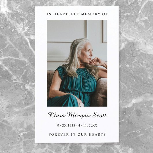 エレガント&葬ミニマル式祈りの言葉写真 名刺