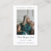 エレガント&葬ミニマル式祈りの言葉写真 名刺 (正面)